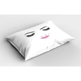thumbnail image 2 of Ambesonne Eyelash Pillow Sham, Pink Lips Makeup Beauty, 26" X 20", Fuchsia Black White, 2 of 2