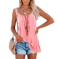 thumbnail image 2 of Honeeladyy Clearance under 5$ Women's Summer Sleeveless Tank Top, Cute Strappy Cami Tops Casual Flowy Ruffle Hem Tank Tee Shirt Loose Tunic Top, 2 of 6