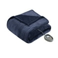 thumbnail image 5 of Beautyrest Heated Microlight to Berber Solid Blanket, King, Indigo, 5 of 11