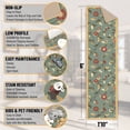 thumbnail image 3 of Ottomanson Floral Kitchen Runner Rug 1'10" x 6' - Non Slip Low Pile Carpet, Seafoam Green, 3 of 14