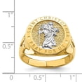 thumbnail image 4 of Diamond2Deal 14K Yellow Gold with w/Rhodium Saint Christopher Ring for Women Size 10, 4 of 7