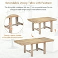 thumbnail image 3 of 6-Piece Dining Set with 4 Upholstered Dining Chairs and Bench, 82'' Extendable Dining Table with Footrest and Two 11"Removable Leaf, Rectangular Wooden Dining Table for Living Room, Natural, 3 of 7