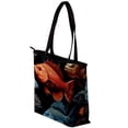 thumbnail image 3 of Fish Canvas Leather Mix Hand Bag with Twill, Sponge, Jeanette Material | 30x10.5x39cm/11.8x4.1x15.4in Size, 3 of 5