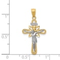 thumbnail image 2 of Beautiful 14K Two-tone W/Rhodium Small Passion Crucifix Pendant, 2 of 2