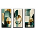 thumbnail image 2 of Designart "Retro Gold and Teal Full Moon Grace I" Modern Geometric Framed Wall Art Set Of 3 - Gold Abstract Frame Gallery Set For Office Decor, 2 of 6