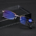thumbnail image 4 of 4pcs Rimless Reading Glasses Blue Light Blocking Computer Reading Eyeglasses Reusable Rectangular Glasses Lightweight Eyewear Glasses 100/150/200/250 for Men Women Reading, 4 of 5