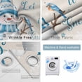thumbnail image 4 of Blue Christmas Snowman Blackout Curtains for Bedroom/Living Room, Thermal Insulated Kitchen Curtains, Xmas Snowflake Birds Grommet Darkening Window Treatment Drapes 52"x63"x2, 4 of 8