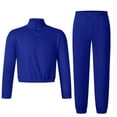 thumbnail image 5 of Cethrio Girls Outfit Sets, Casual 2 Piece Zipper Long Sleeve Sweatshirts and Sweatpants Sets Blue Size 12, 5 of 7