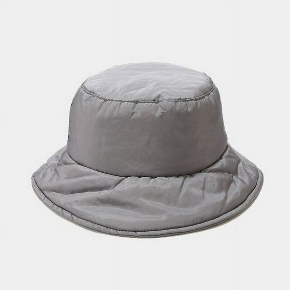 CoCopeanut Warm Adult Women Casual Leather Plaid Bucket Hat Floppy Panama Cap Gorros Fishing Sun Hat Fisherman Cap Unisex Winter Cap
