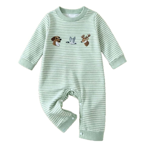 PEASKJP Rompers Baby Baby Boy Rompers Cotton Clothes Rompers for Newborn Infant and Baby Boy Light Green,0-3 Months