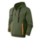 thumbnail image 4 of MHFRRA Sudadera con Capucha y Bolsillo para Hombre, de Color Liso, Forrada, Cómoda y Casual, para Invierno Verde militar, 4 of 5
