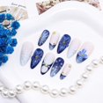 thumbnail image 3 of Sutaozhi Uñas postizas acrílicas azules 24 piezas almendra, 3 of 8
