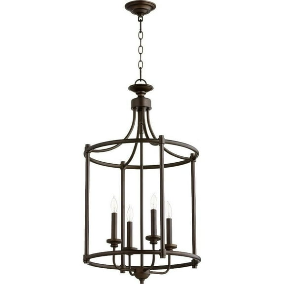 Palmerston Broadway 4 Light Entry Pendant in Bailey Street Home Home Collection Style 18 inches Wide By 30 inches High-Oiled Bronze Finish Bailey