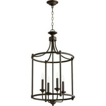 Palmerston Broadway 4 Light Entry Pendant in Bailey Street Home Home Collection Style 18 inches Wide By 30 inches High-Oiled Bronze Finish Bailey