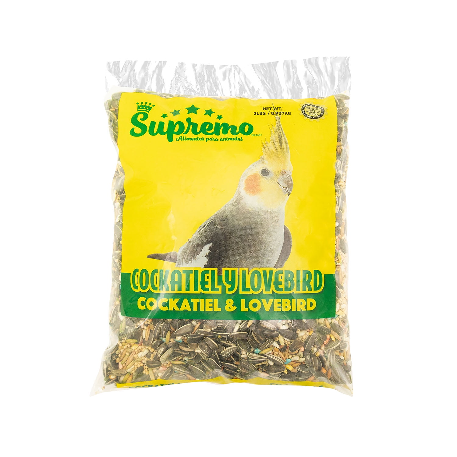 (3 pack) Supremo Alimento Para Cockatiel & Lovebird, Bird Seed, 2lb, Plastic Bag