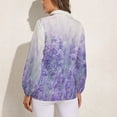 thumbnail image 2 of Purple Lavender Long Sleeve Blouse Woman Streetwear Casual Shirts Summer Oversize Woman Streetwear Clothing Birthday Present, 2 of 7