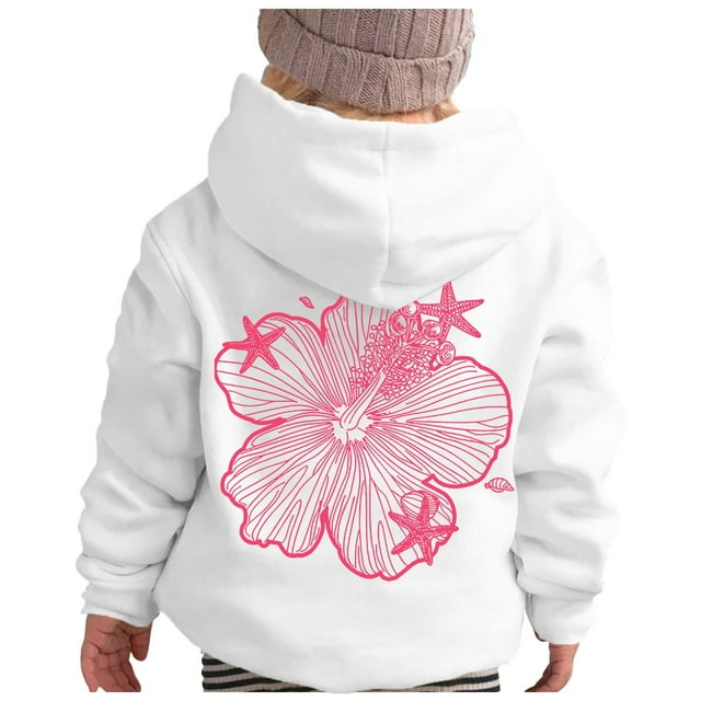 Chandail à Capuche Graphique à Manches Longues pour Filles Chandail Doux Mignon Décontracté pour Enfants