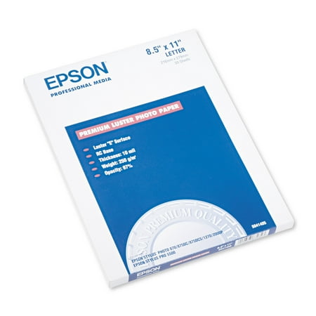Epson Ultra Premium Photo Paper, 10 mil, 8.5 x 11, Luster White, 50/Pack -EPSS041405
