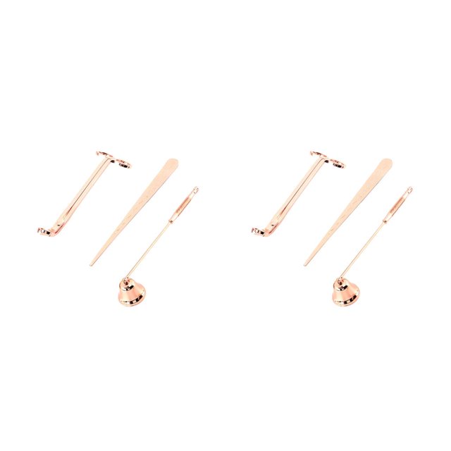 sweethay Juego de accesorios para velas, a prueba de herrumbre, resistente al agua, resistente al desgaste, apagador de velas, cucharón Oro rosa 2Conjunto