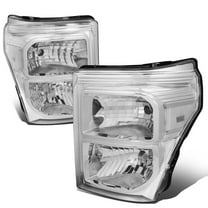 DNA Motoring For 11-16 Ford F250 F350 Super Duty Chrome Clear Corner Headlight Lamps Pair Replacement
