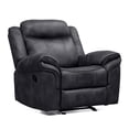 thumbnail image 2 of Furniture of America Gordon Modern Faux Leather Manual Recliner Chair with Glider, Black, 2 of 5