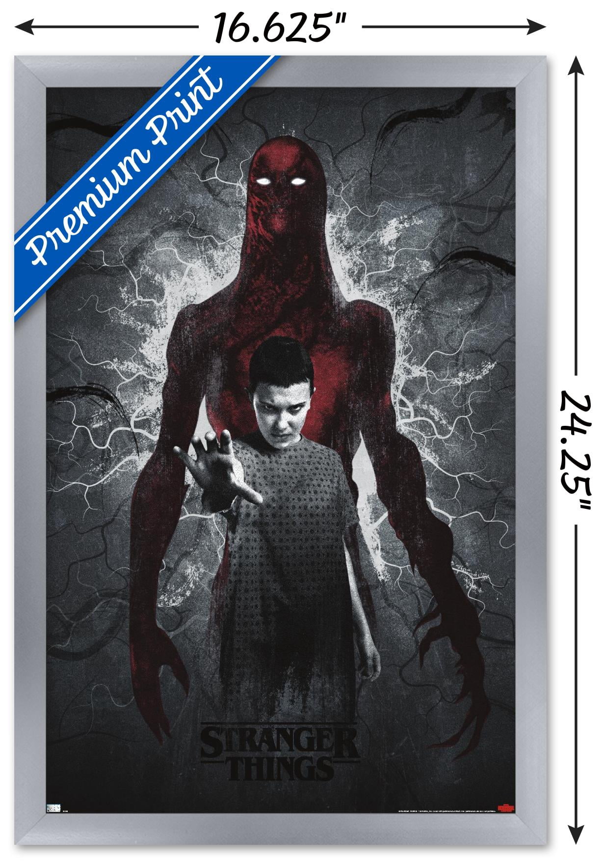 Netflix Stranger Things: Season 4 - Vecna and Eleven Wall Poster, 14.725" x 22.375" Framed