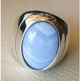 thumbnail image 3 of Blue Lace Agate Mens Ring, Silver Jewelry, 925 Silver Ring, Father's Day, AAA Natural Agate, Birthstone Ring, Heavy Mens Ring, Spiritual Healing Gemstone, Christmas, Plain Mens Ring, 3 of 6