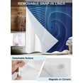 thumbnail image 5 of No Hook Shower Curtain with Snap-in Liner, Blue Helix Stripes Waterproof Fabric Bathroom Curtains, Modern Minimalism Abstract Line Art Bath Curtains & Mesh Top Window 72"x84" Long, 5 of 9