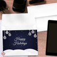 thumbnail image 4 of Blue Happy Holidays – Blank Fold Over Greetings Cards & Envelopes – for Christmas and New Year’s Gifts and Presents | 25 Cards and 25 Envelopes per Pack | 4.5 x 6” (When Folded), 4 of 4