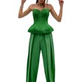 thumbnail image 2 of VISgogo, camisetas de tubo de verano para mujer, chaleco de corsé Irregular sin mangas con cuello en V y envoltura de Color sólido VISgogo moda, 2 of 9