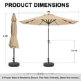 thumbnail image 4 of 9 ft Solar Umbrella 32 LED Lighted Patio Umbrella Table Market Umbrella with Tilt and Crank Outdoor Umbrella for Garden, Deck, Backyard, Pool and Beach (Navy Blue), 4 of 7