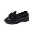 thumbnail image 3 of HomeDM Platform Loafers for Women Slip-On Round Toe Low Chunky Heels Comfort Dress Shoes for Work Office Travel, Black Size 7.5, 3 of 9