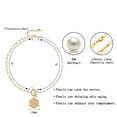 thumbnail image 2 of Dainty Gold Pearl Initial Necklaces for Women, 14k Gold Plated Paperclip Chain Toggle Clasp Hexagon Pendant Choker Necklace for Women, 2 of 5