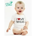 thumbnail image 2 of Tstars Boys Unisex Pregnancy Announcement Baby Shower I Love My Sisters Siblings Baby Shower Gifts Cute Newborn Party Baby Bodysuit, 2 of 5