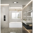 thumbnail image 2 of Kingston Brass KVTAP603216R7 60-Inch Acrylic Rectangular 3-Wall Anti-Skid Alcove Tub Combo with Tub Door (Right Hand Drain) in White/Brushed Brass, 2 of 9