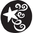 thumbnail image 1 of Printtoo Star & Swirls Pattern Round Wooden Rubber Stamp Scrap-booking Block-5 Inch, 1 of 1