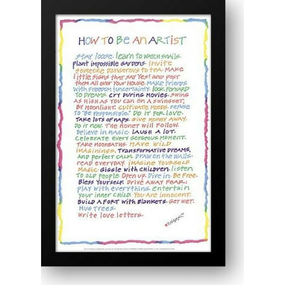 How to Be an Artist 19x27 Framed Art Print by Sark