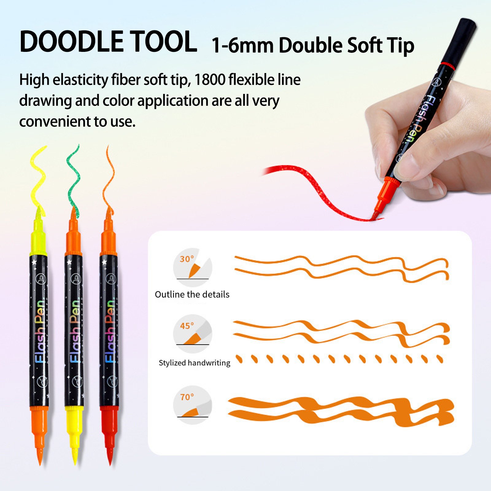 Night Visible Double Ended Art Marker Consistent Flowing Acrylic Marker Pen Safe for Creative Activities
