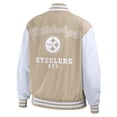 thumbnail image 3 of Women's WEAR by Erin Andrews Tan Pittsburgh Steelers Tonal Full-Zip Bomber Jacket, 3 of 5
