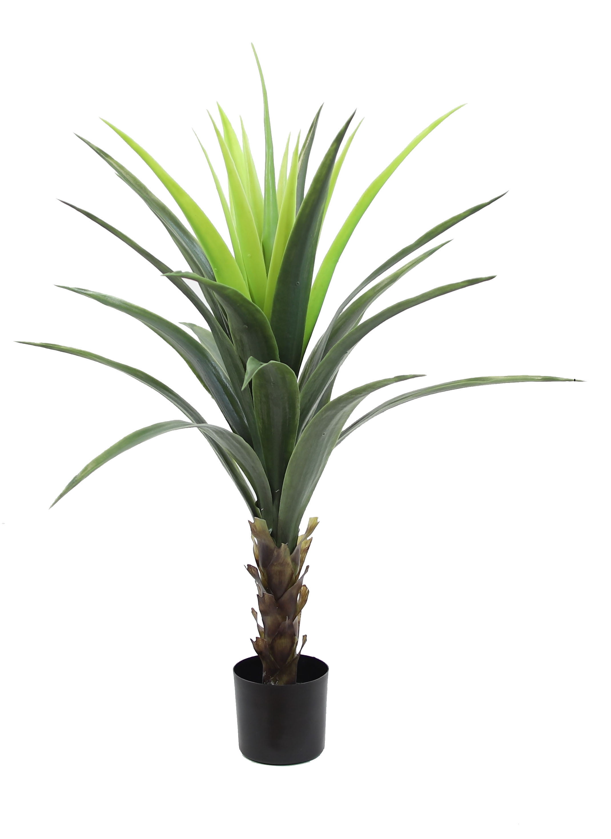 The Mod Greenhouse 36" Artificial Green Silk Agave Plant in a Black Pot