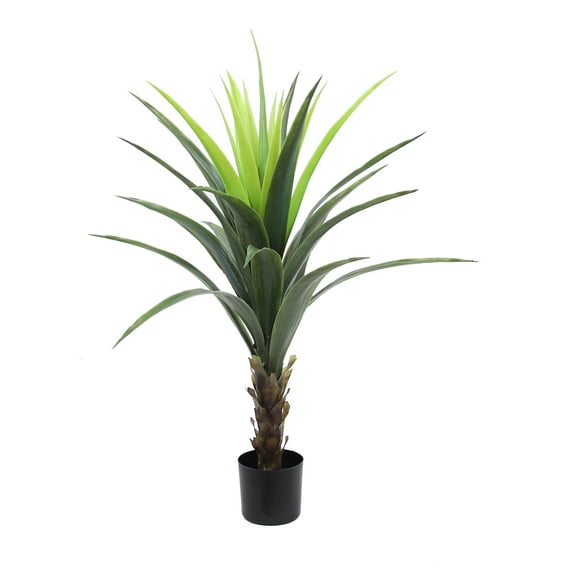 The Mod Greenhouse 36" Artificial Green Agave Plant in a Matte Black Grower's Pot