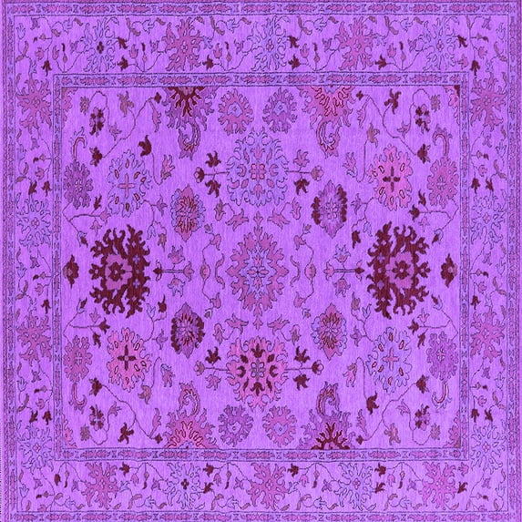 Ahgly Company Indoor Square Oriental Purple Industrial Area Rugs, 7' Square