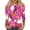 Hot Pink #91, variant on Easter Womens Tshirt Bunny 3/4 Sleeve Spring T Shirts Plus Size Casual Eggs Tops Funny Floral Crew Neck Clothing Saffron M