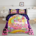 thumbnail image 2 of Feelyou Dreamy Princess Fairy Queen Comforter Set, Pink Rose Flower Bedding Sets, Mystic Glitter Stars Reversible Bedding Comforter Set, Luxury Bedroom Decor, 3 Pieces, 2 of 8