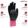 thumbnail image 3 of Safe Handler Nitrile Firm Grip Work Gloves, Fitted Wrist, Pink/Black, OSFM (12 Pairs), 3 of 6