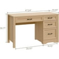 thumbnail image 2 of Vabches Farmhouse Wood 47.2"W Executive Desk, Home Office Computer Writing Desk with Storage and File Drawer for Bedroom, 2 of 7