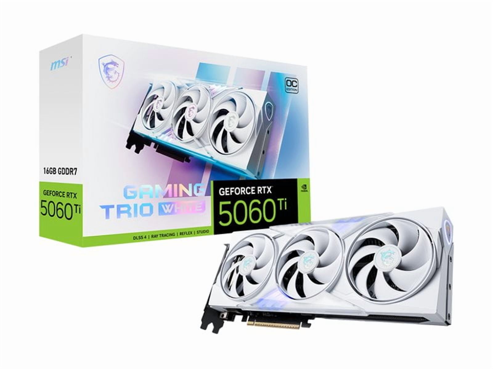 MSI GeForce RTX 5060 Ti 16G GAMING TRIO OC - Graphics card - GeForce RTX 5060 Ti - 16 GB GDDR7 - PCIe 5.0 x16 - HDMI, 3 x DisplayPort - white