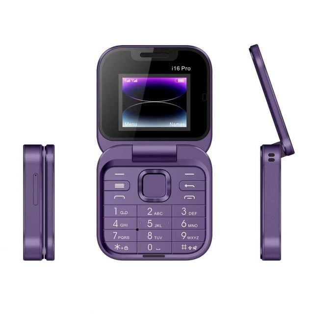 Flip Teléfonos para Personas Mayores, Doble Sim Plegable Mini Teléfono de Respaldo con Botones Grandes, Cámara de Alta Definición de Pantalla de 2.6 Pulgadas Y Linterna Led