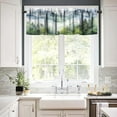 thumbnail image 6 of Forest Kitchen Valance Curtain, Watercolor Style Nature Woodland Green Forest Mountain Plant Pattern Window Treatment Rod Pocket Drapes for Bedroom Office Living Room Cafe Decor 54x18inch, 6 of 6