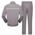 thumbnail image 3 of Penkiiy Unisex Work Suit With Long Sleeves Coat Jacket And Reflective Pants Color Blocking Set L Gray, 3 of 8